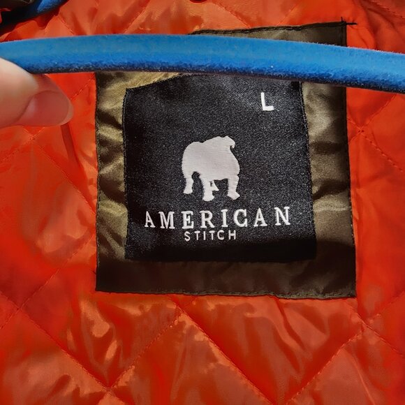 American Stitch Jacket Men's Size L Olive Military Cropped Bomber Full Zip - Picture 12 of 16